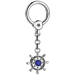 Portachiavi in argento con timone