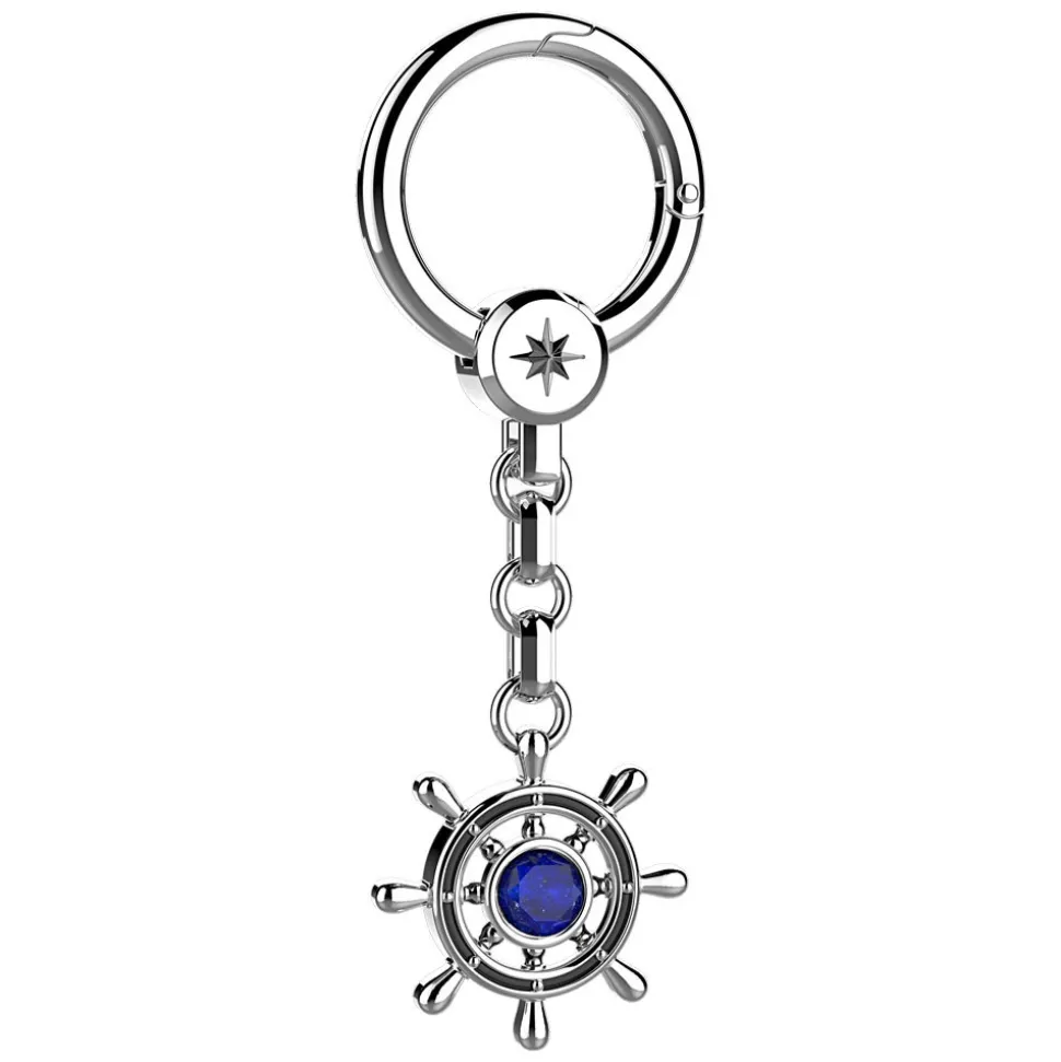 Portachiavi in argento con timone