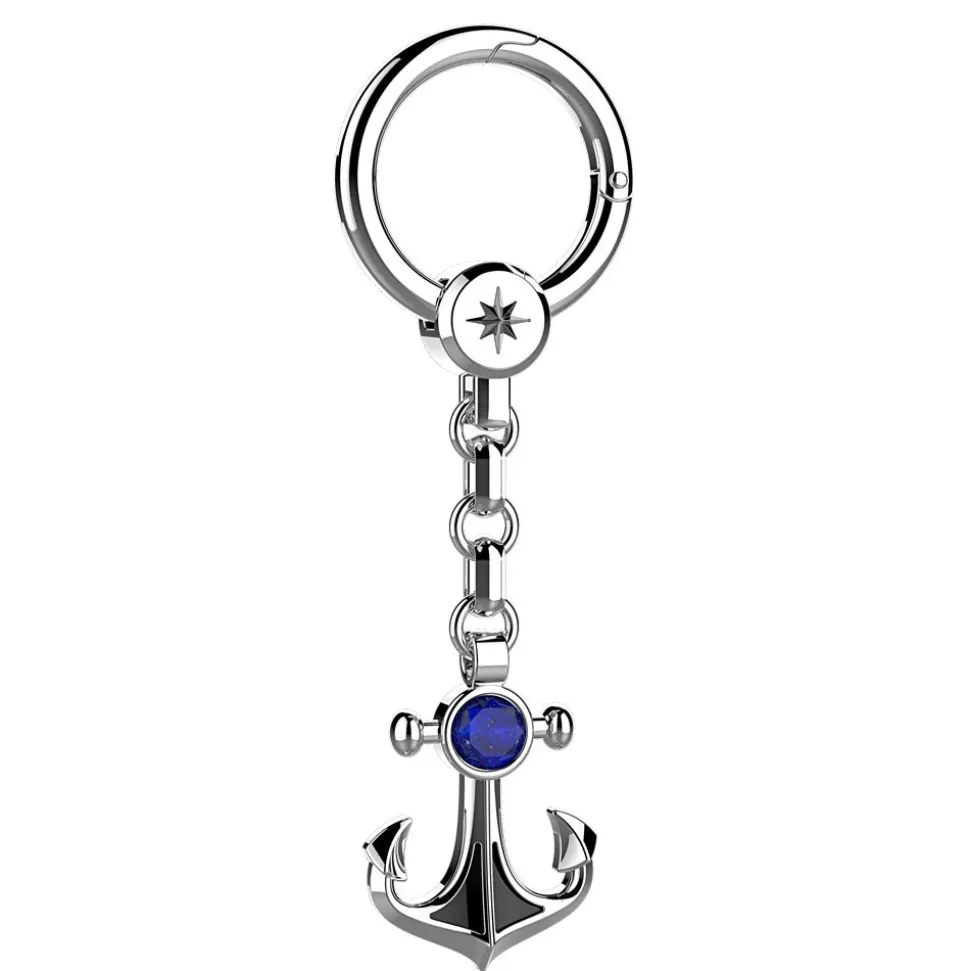 Portachiavi in argento con ancora